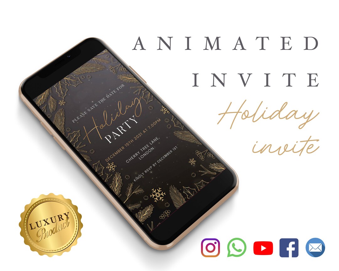 Holiday Christmas Party E Invite Save the Date Invitation, Electronic