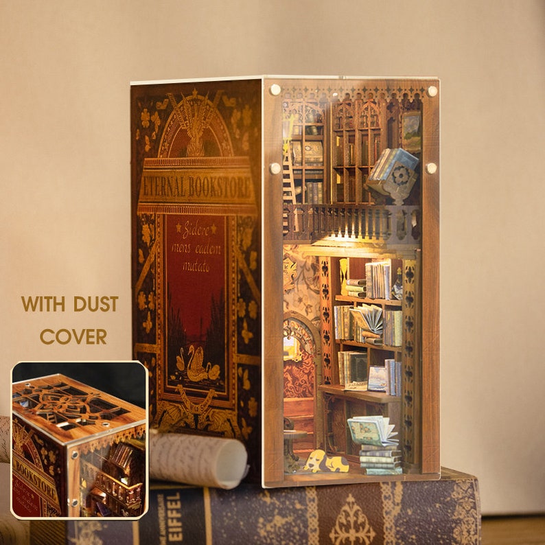 Book Nookbooknook Kit With Dust Cover Book Nook Shelf Insert Etsy