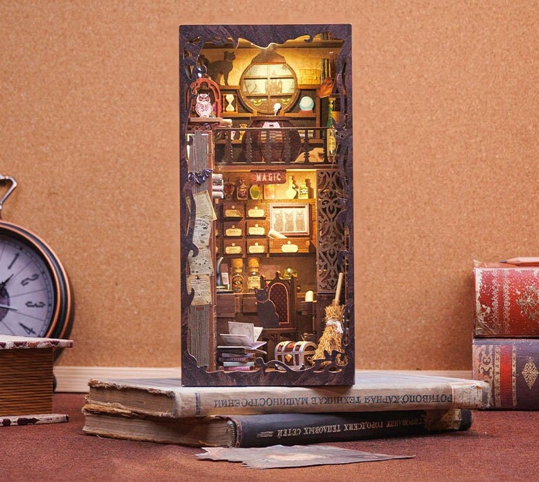 Diy Book Nook Kit Librairie Éternelle Miniature Dollhouse Book