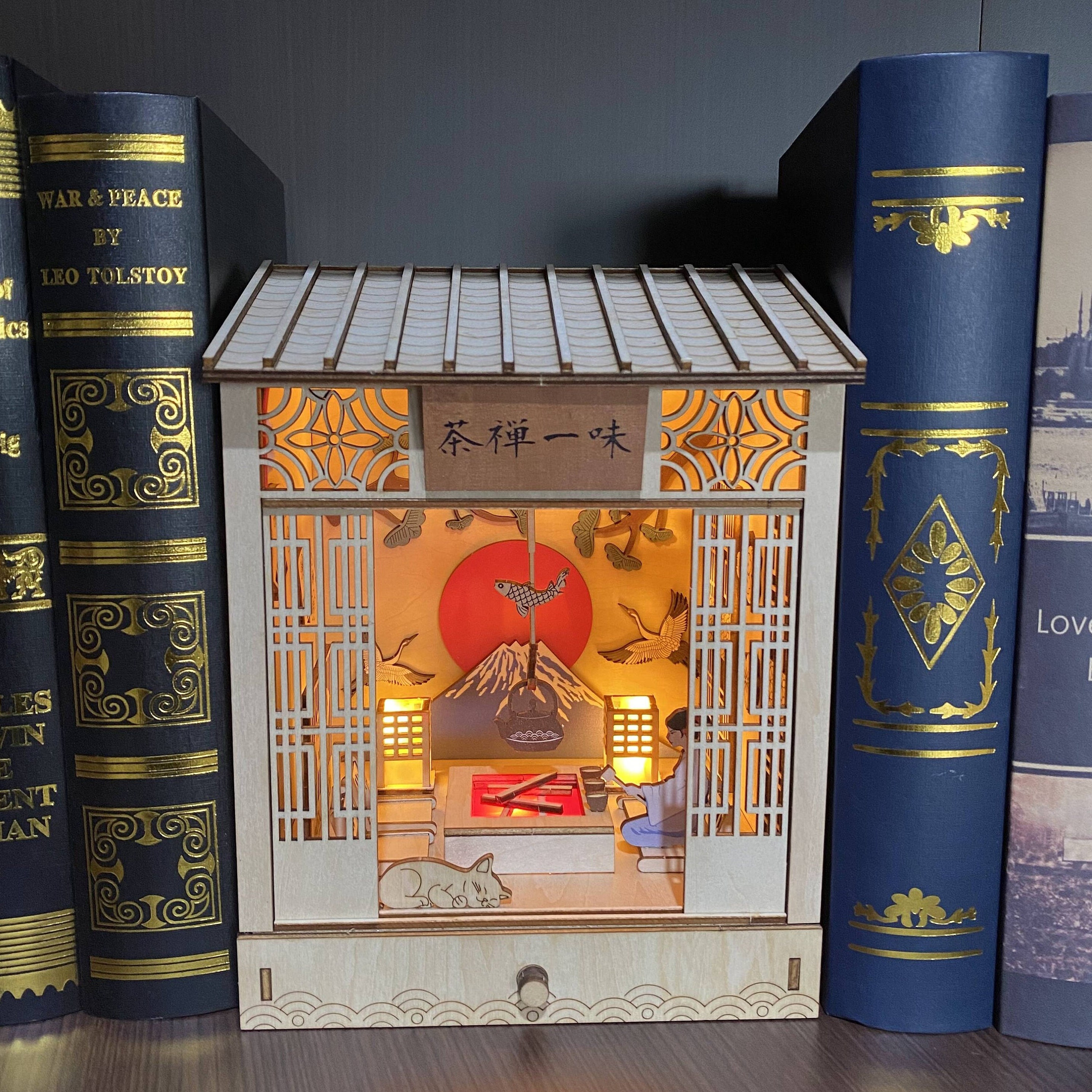 CUTEBEE DIY Book Nook Miniature Dollhouse Kit 3D Wooden Puzzle Booknook  Bookshelf Insert Decor Bookends Model Build-Creativity Kit with LED Light ( Magic Pharmacist) : : Toys & Games