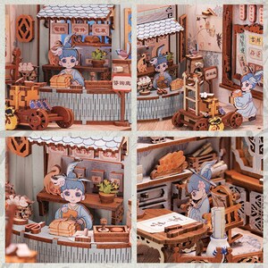 CUTEBEE DIY Book Nook Kit Miniature Dollhouse With Touch Light Dust ...