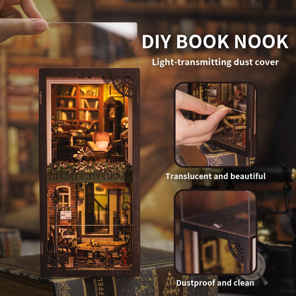 Violin Detective Agency DIY Book nook Bookshelf Insert book nook