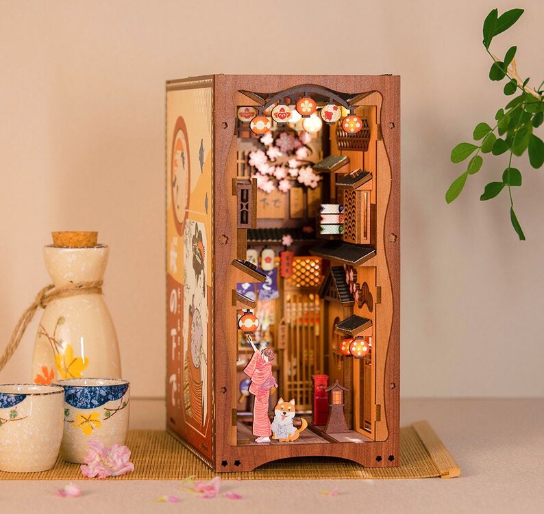 Under the Sakura Tree Book Nook Book Shelf Insert Book Nook Etsy
