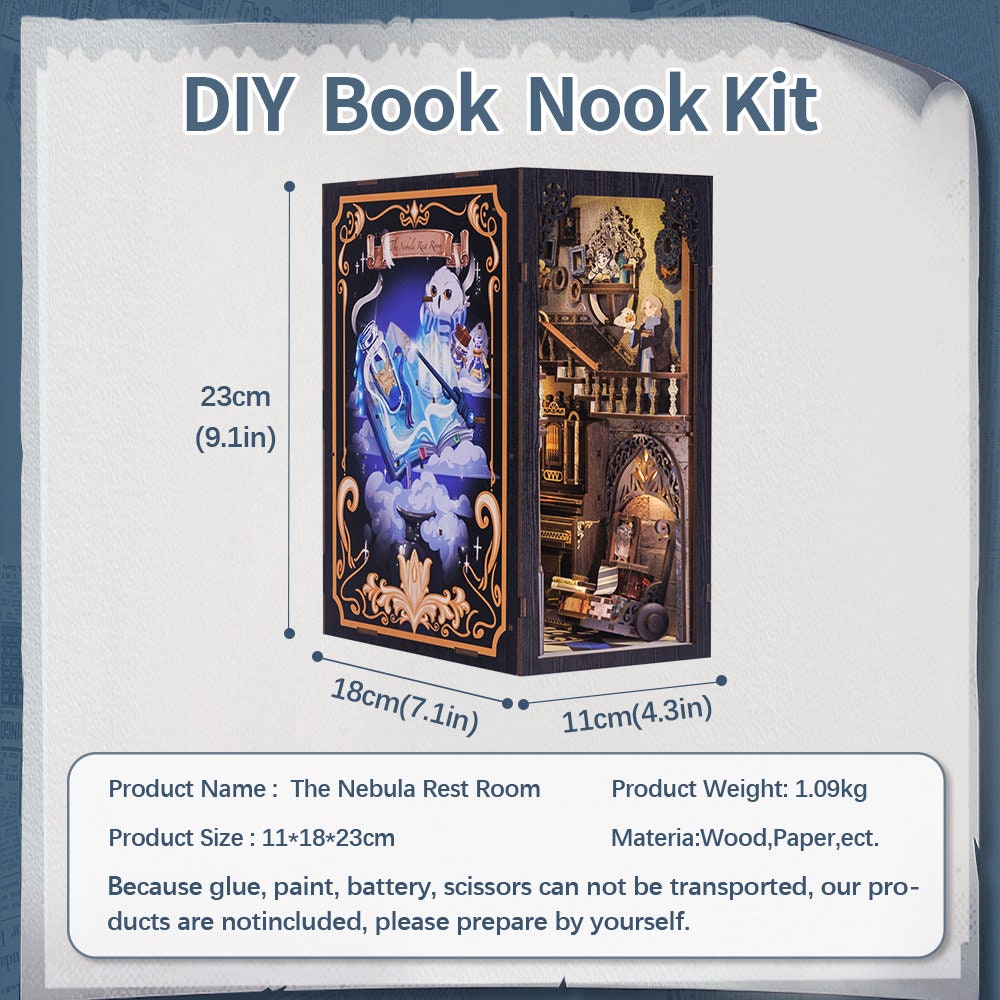 CUTEBEE DIY Book Nook Kit（Nebula Common Room）