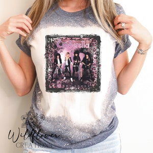 Chemise blanchie Cendrillon, tee-shirt nom de groupe, chemise rock des années 80, bandeaux de cheveux des années 80, chemise de nom de groupe des années 80, chemise rock pour femmes