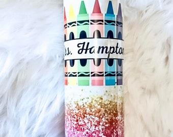 Teacher Tumbler| Crayon Tumbler| Teacher Gift| Teacher Appreciation| Custom Tumbler| Custom Teacher Gifts| Teacher Tumbler| Teachers