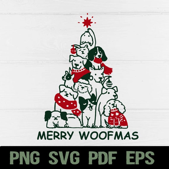 Download Merry Woofmas Paw Print Christmas Tree Design Commercial Use Svg Cut File And Clip Art Instant Download Clip Art Art Collectibles
