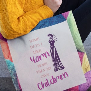 Häkelprojekttasche - Strickprojekttasche - Stricktasche - Lustiges Geschenk für Häkeler - Garnliebhaber - Garn vs Kinder
