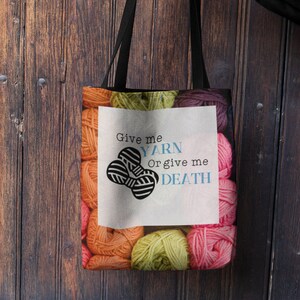 Häkelprojekttasche - Strickprojekttasche - Strickzeug - Lustiges Geschenk für Häkeler - Garn liebhaber - Garn oder Tod