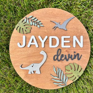 Personalized Dino Nursery Sign | Baby Shower Gift | Dino Nursery