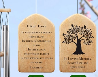 Personalized Memorial Wind Chimes, Sympathy Wind Chime for Loss of Love one, Bereavement Gift, Remembrance Chime , Memorial Gift, In Memory