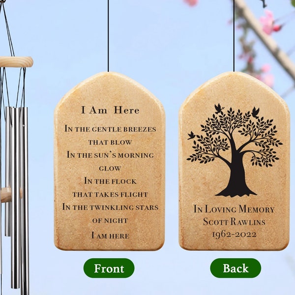 Personalized Memorial Wind Chimes, Sympathy Wind Chime for Loss of Love one, Bereavement Gift, Remembrance Chime , Memorial Gift, In Memory