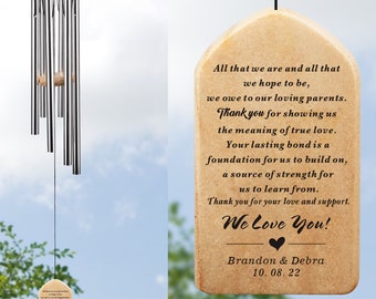 Parents Wedding Gift for  Mom & Dad, Wedding Wind Chimes, Thank You Gift for Parents, Wedding Keepsake, Gift from Bride