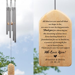 Parents Wedding Gift for  Mom & Dad, Wedding Wind Chimes, Thank You Gift for Parents, Wedding Keepsake, Gift from Bride