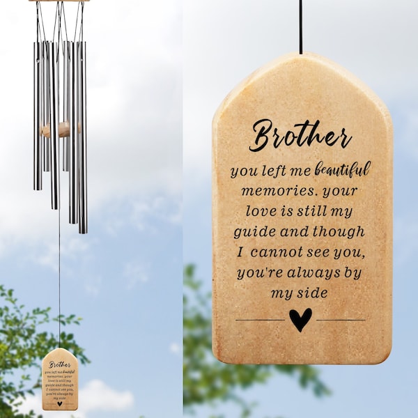 Memorial Wind Chime for Brother, Bereavement Gift, Remembrance Gift, Brother Sympathy Wind Chime, Memorial Gifts, Loss of Brother Wind Chime