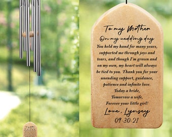 Mother of Bride Gift from Bride, Wedding Gift for Mother from Daughter, Personalized Mother Wedding Wind Chime, Mom Wedding Gift from Bride