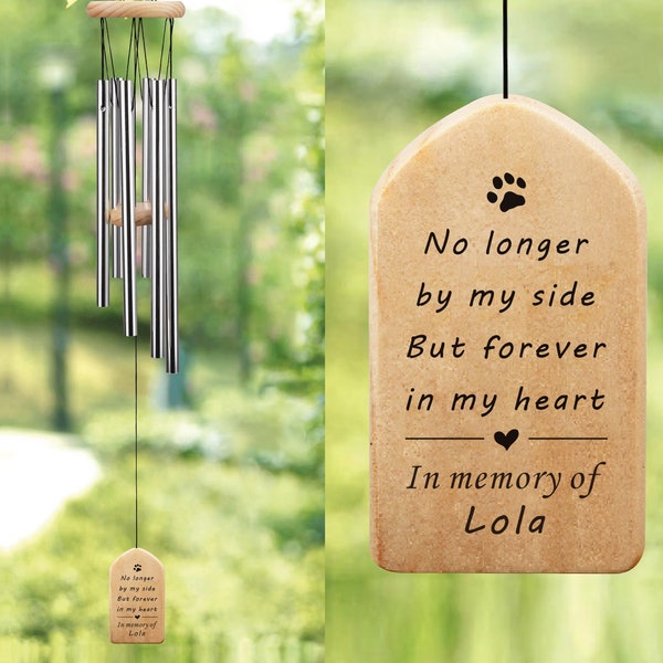 Personalized Pet Memorial Wind Chime,Dog Loss Memorial Gift, Pet Loss Gift, Bereavement Gift, Dog Sympathy Chime, Pet Remembrance Wind Chime
