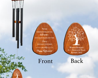 Personalized Retirement Wind Chime, Women Retirement Gift, Men, Coworker Retirement, Boss Mentor Teacher, Nurse Retirement, Friend Retiring