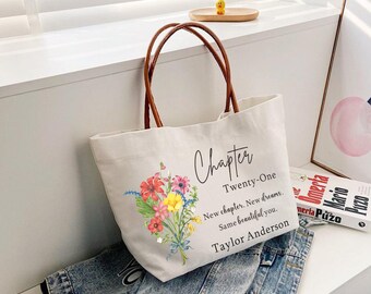 21st Birthday Gifts for Her Woman - Chapter 21 Birthday Tote Gift for Girl Sister Friend Women