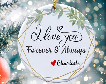 Custom Christmas Ornament, Christmas Gift for Husband, To My Husband, Forever & Always, Love You Ornament, Christmas Keepsake, Husband Wife