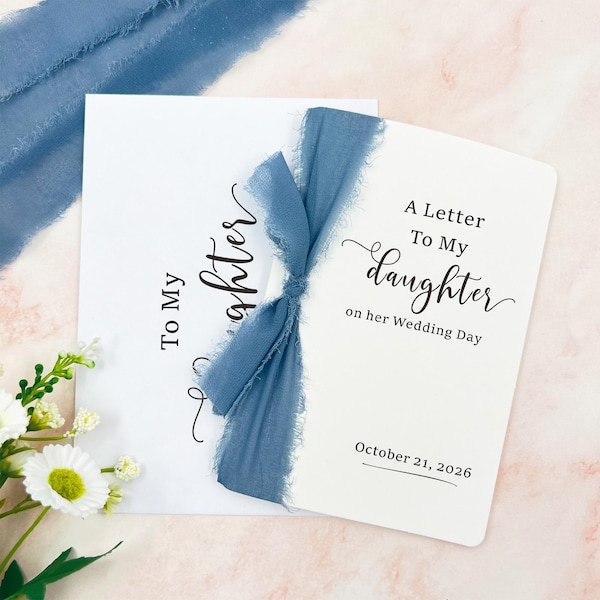 Daughter Wedding Card Gift from Mom, A Letter to My Daughter on Her Wedding Day