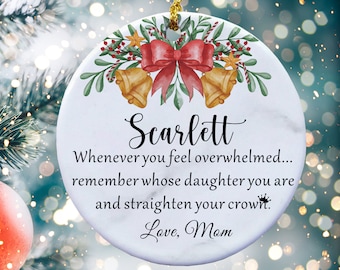 Custom To My Daughter Ornament, Christmas Gift for Daughter from Mom, To My Daughter, Love Mom, Inspirational Ornament Gift for Daughter