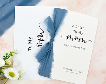 Parents Wedding Card Gift, A Letter to My Mom and Dad on My Wedding Day, Personalized Wedding Card for Mom Dad