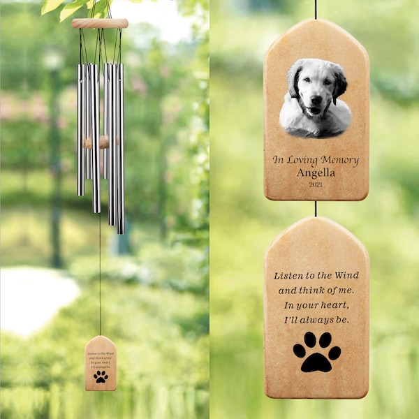 Personalized Pet Loss Memorial Wind Chimes, Pet Sympathy Gift, Loss of Dog Gift,  Bereavement Gift, Dog Memorial Wind Chime, Pet Loss Gift