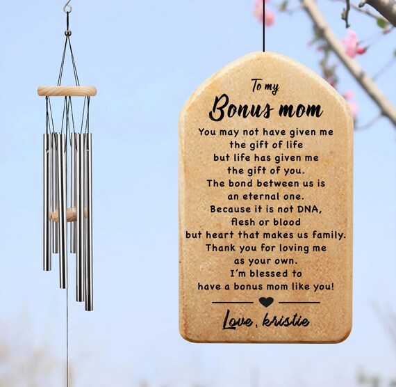 Personalized Bonus Mom Gift, Stepmother Wind Chime, Bonus Mom Christmas, Birthday Gift For Stepmom, Adopted Mom Gift Ideas For Mothers Day