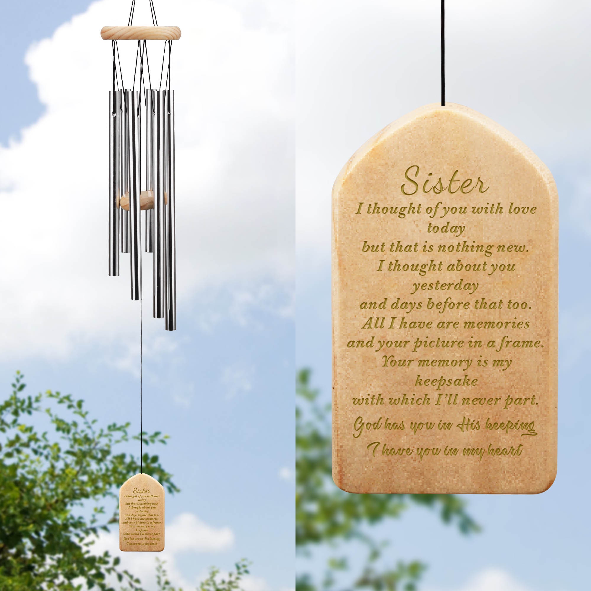 Personalized Sister Memorial Wind Chime Sympathy Wind Chime Etsy