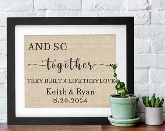 And So Together They Built A Life They Loved Frame, Wedding Wall Decor Gifts, Anniversary Gifts For Couples, Gifts For Him, Engagement Gifts