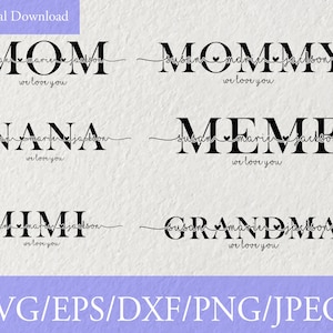 Mom with kid's names Custom SVG, Mother's Day, MOM Shirt, Nana, Grandma svg, png, Personalized with any title and names, svg, png, cut file