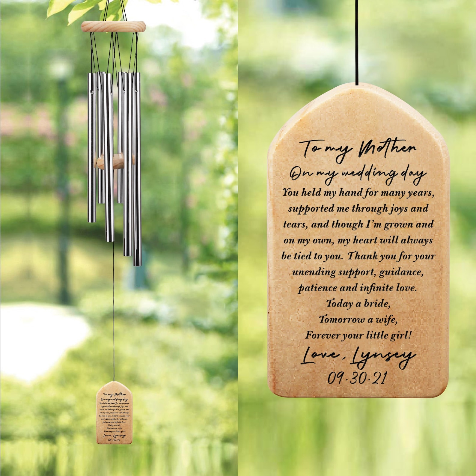 Full Personalized Wedding Wind Chimes for Mother of Etsy