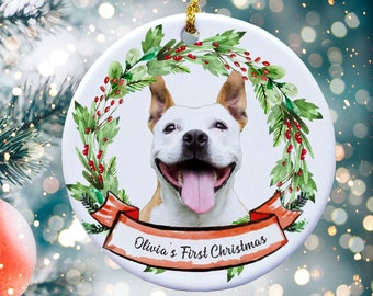 Custom Pet Ornament, Dog Photo Ornament, Custom Dog Ornament, Cat Photo Ornament, Dog First Christmas Ornament, Personalized Pet Ornament