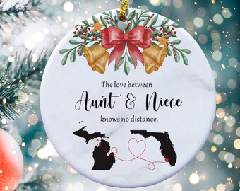 Aunt and Niece Christmas Ornament, Gift for Aunt, Aunt Gift from Niece, Personalized Aunt Ornament, Long Distance, Christmas Gifts for Aunt