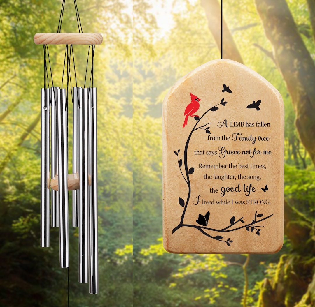 A Limb Fallen Memorial Wind Chimes for Loss of Loved One, Sympathy Wind