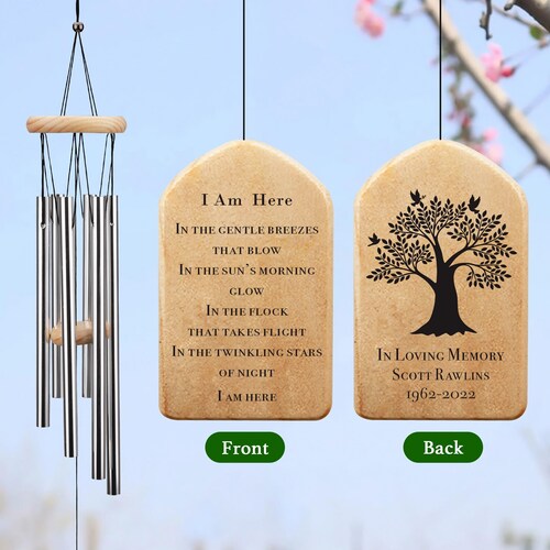 Personalized Memorial Wind Chimes Sympathy Wind Chime for Loss of