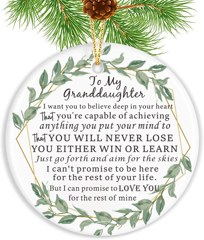 To My Granddaughter Ornament Christmas Gift for Granddaughter Etsy