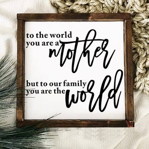 To The World You Are A Mother, But To Our Family You Are The World, Svg, Png, Cut Files for Silhouette and Cricut, Mom svg