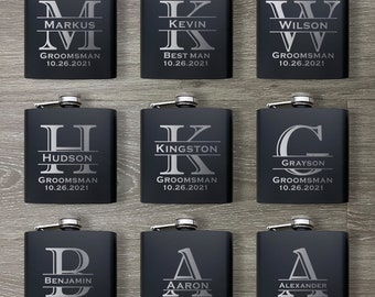 Groomsmen Gifts, Personalized Groomsmen Flask Set,  Engraved Groomsmen Flask, Groomsman Gift, Groomsmen Proposal Gift, Wedding Favor Flasks