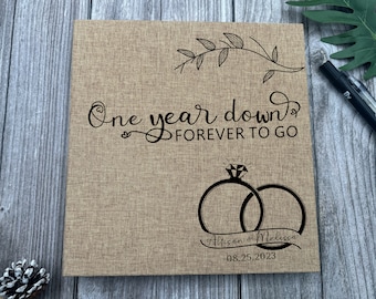 1 Year Paper Anniversary for Him/Her, 1st Wedding Anniversary Keepsake, First Anniversary Marriage Gifts for Husband/Boyfriend Photo Album
