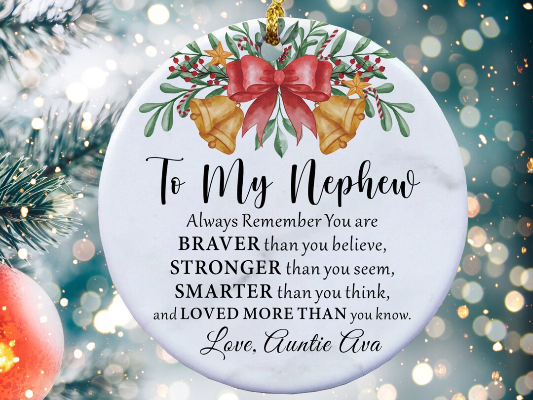 Custom to My Nephew Ornament, Christmas Gift for Nephew From Aunt and ...