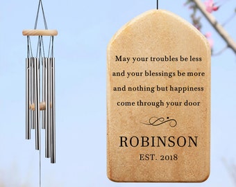May Your Troubles Be Less Wind Chime, IRISH BLESSING, Housewarming Gift, New Home Decor, New Home neighbour gift, New House Wind Chime