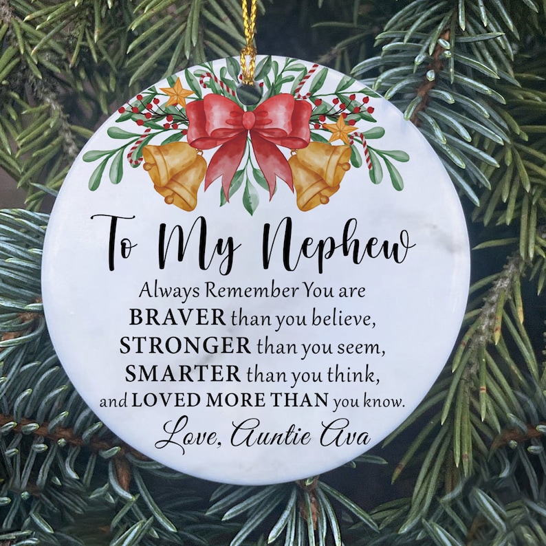 Custom to My Nephew Ornament, Christmas Gift for Nephew From Aunt and ...