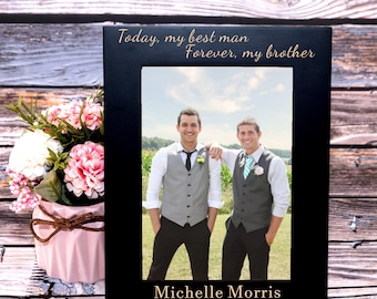 Best Man Picture Frame Gifts, Today My Best Man Forever My Brother, Wedding Gifts for Best Man from Groom