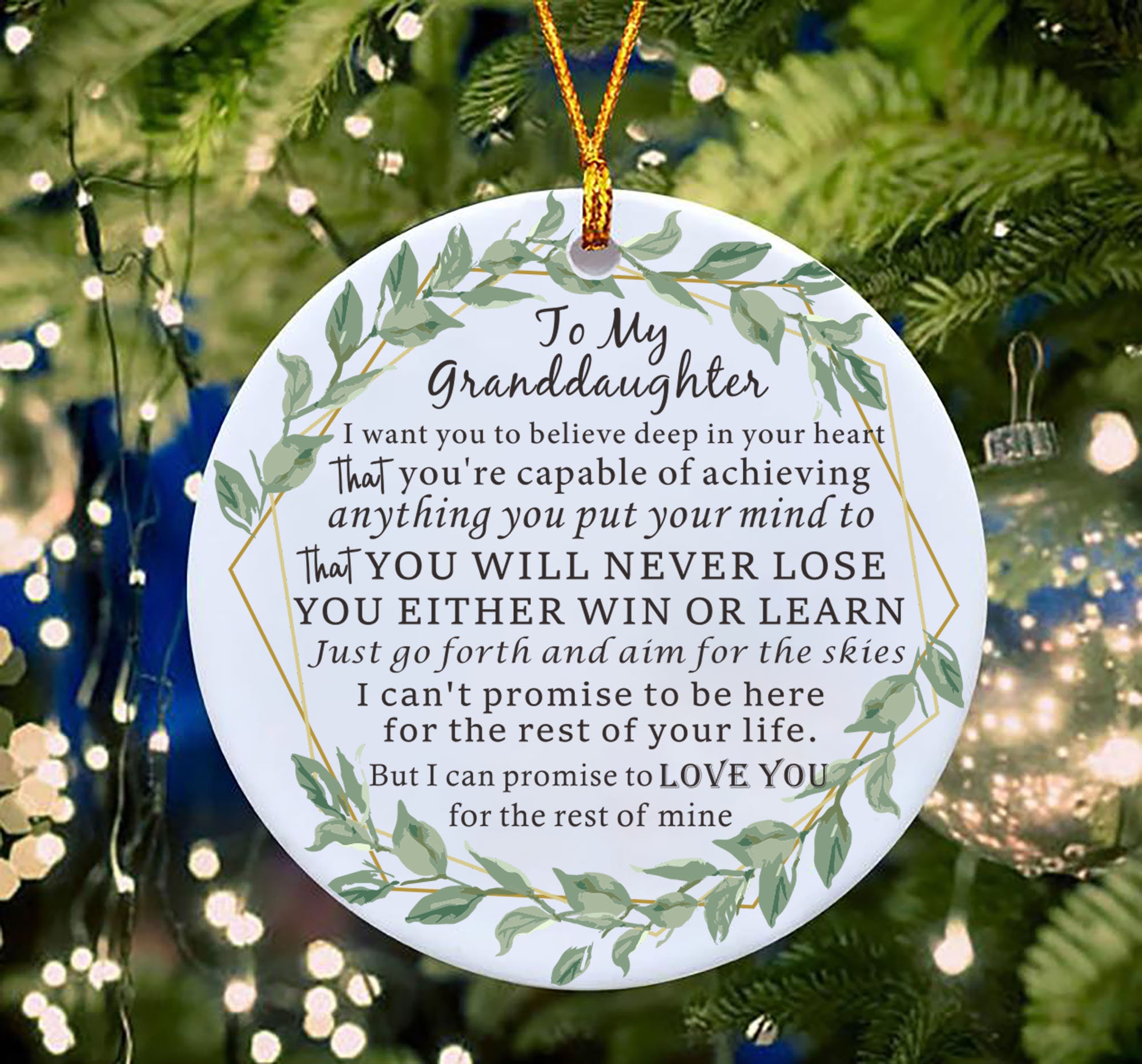 To My Granddaughter Ornament Christmas Gift for Granddaughter Etsy