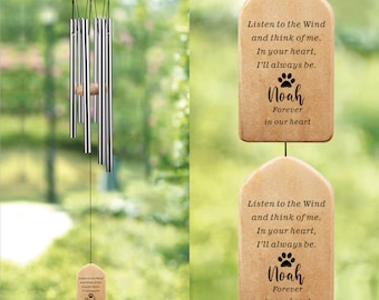 Personalized Pet Loss Memorial Wind Chime, Dog Loss Gift, Pet Sympathy Chime, Bereavement Gift, Pet Remembrance, Cat Memorial Wind Chime