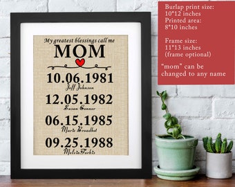 Personalized Mother's Day Gift for Mom, Birthday Gift for Mom from Daughter, Mom Gift, My Greatest Blessings Call Me Mom, Grandma, Xmas Gift
