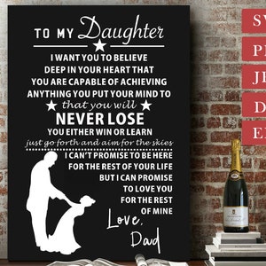 Para minha filha, amor, pai Svg, filha Svg, para minha filha, quero que você acredite no fundo do seu coração, arquivo digital para Cricut Silhouette