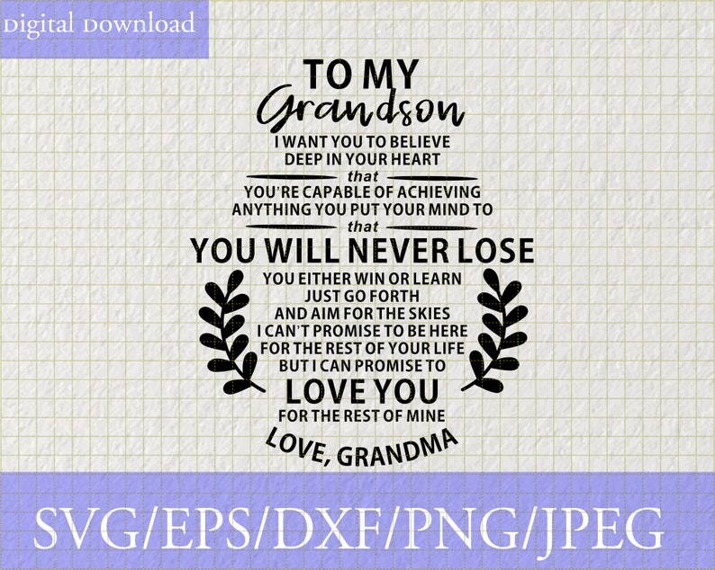 Download To My Grandson Love Grandma Svg Grandson Svg To My ...